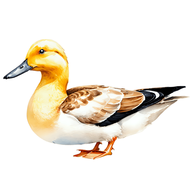 Free transparent PNG: Watercolor Duck PNG – Transparent Background Gentle Illustration
