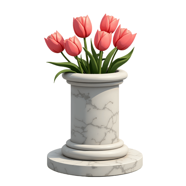 Free transparent PNG: Floral Marble Pedestal  Elegant Tulip Design Clipart, free png download