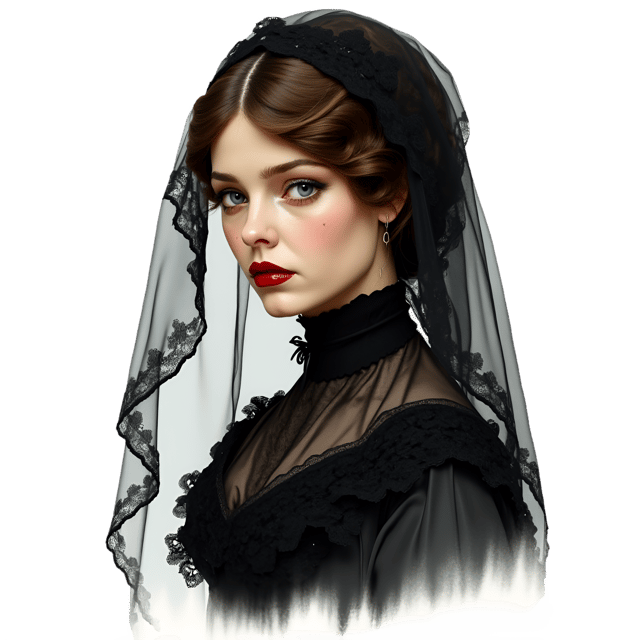 Free transparent PNG: Victorian Woman Portrait  Mourning Dress Clipart, free downloadable png
