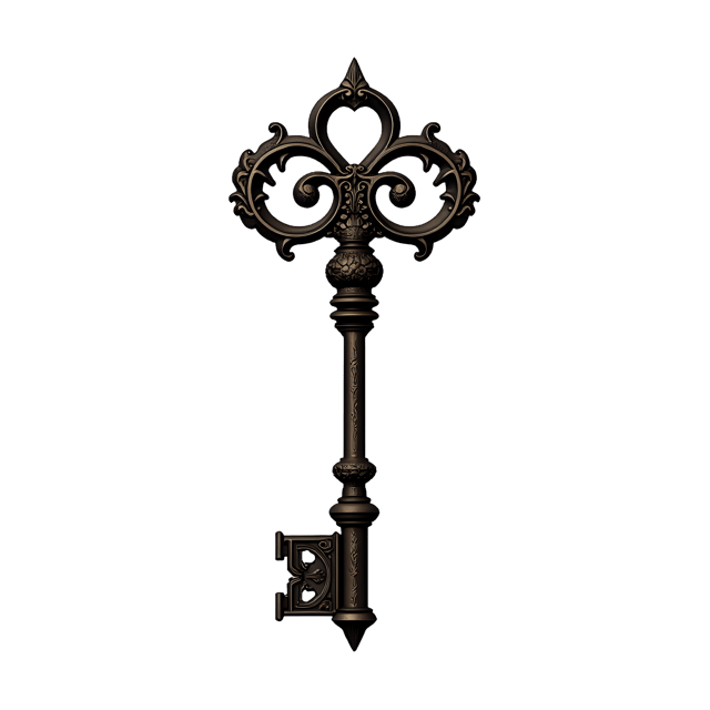 Free transparent PNG: Intricate Vintage Ornate Skeleton Key  Antique Decor Clipart, free transparent png download