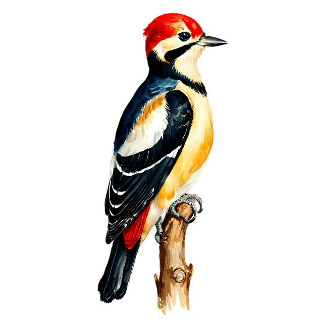 Free transparent PNG: Watercolor Woodpecker PNG – Transparent Bird Clipart