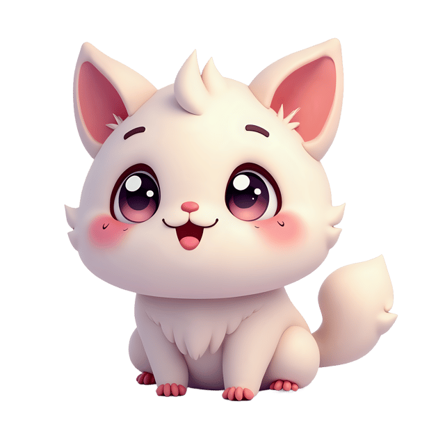 Free transparent PNG: Fluffy Friendly Creature with Gentle Pastel Eyes PNG