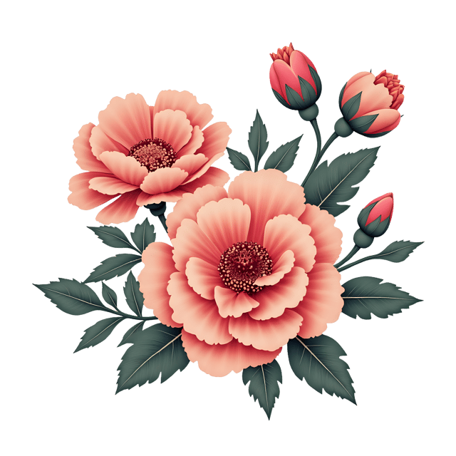 Free transparent PNG: Carnation and Rose Flowers PNG Clipart  Elegant Blooms for Design and Crafts