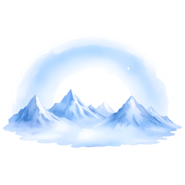 Free transparent PNG: Misty Mountains PNG with Radiant Halo Effect for Artistic and Decorative Uses