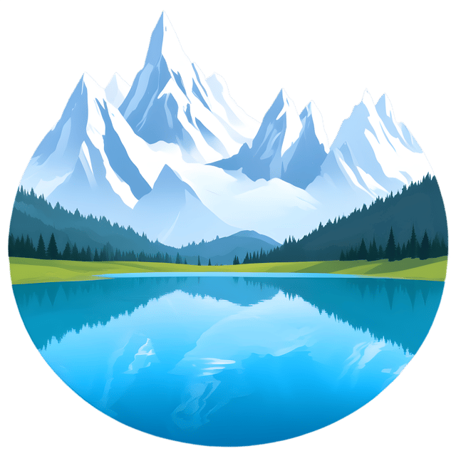 Free transparent PNG: Serene Lake and Mountains PNG with Transparent Background for Nature Imagery