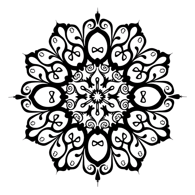 Free transparent PNG: Abstract Symmetrical Mandala Design with Swirling Motifs