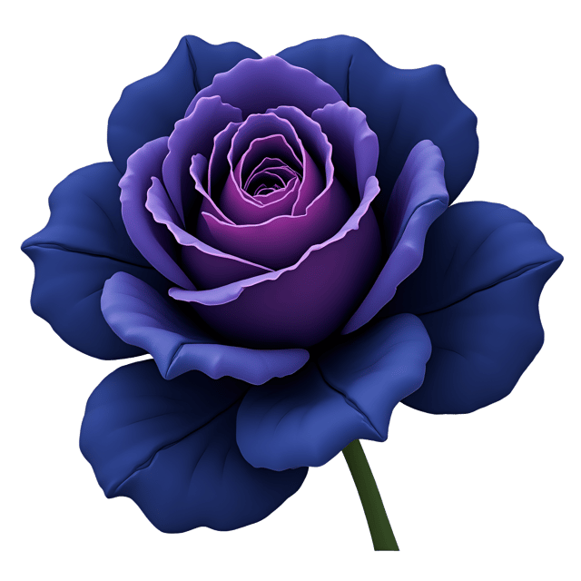 Free transparent PNG: Deep Navy Blue Rose with Royal Purple Undertones PNG Clipart for Floral Illustration and Decor