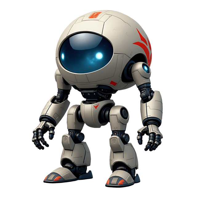 Free transparent PNG: Futuristic Robot Acrylic Illustration with Metallic Textures