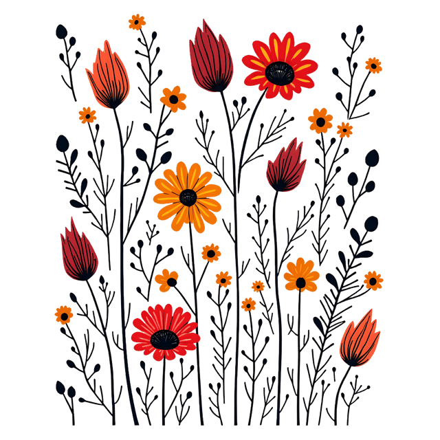 Free transparent PNG: Folk Art Flowers  Bold Shape Clipart, Free Downloadable PNG