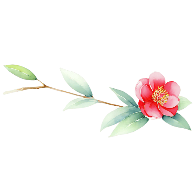 Free transparent PNG: Watercolor Camellia Flower Transparent PNG – Gentle Illustration for Floral Designs