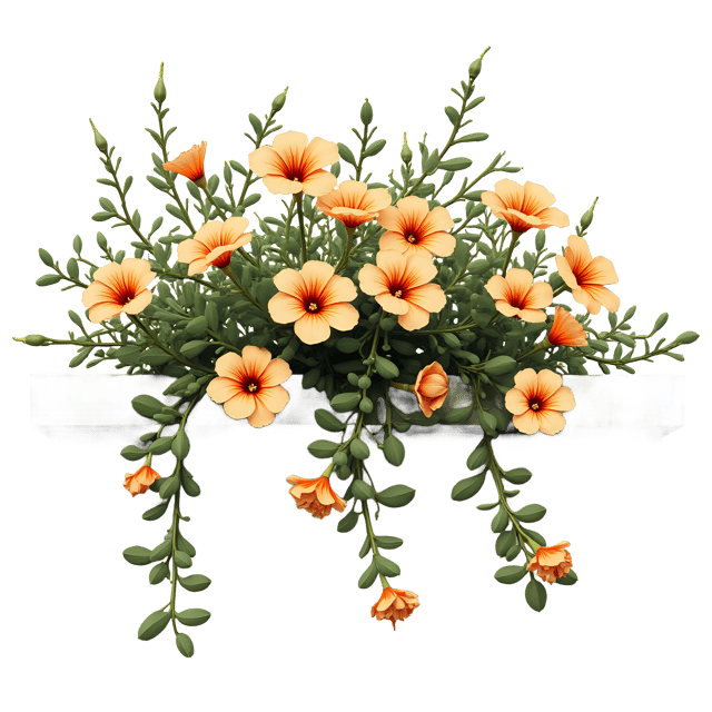 Free transparent PNG: Freesias Spilling Over Stone Ledge PNG Transparent Background