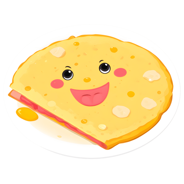 Free transparent PNG: Ham and Cheese Omelette PNG with Transparent Background for Food Photography