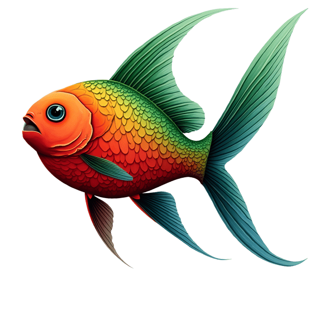Free transparent PNG: Exotic Parrotfish Illustration with Bright Red and Green Scales