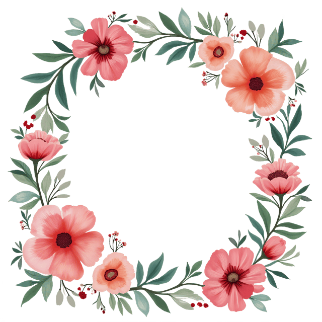 Free transparent PNG: Whimsical Floral Frame PNG Clipart  Perfect for Design Projects  Crafts