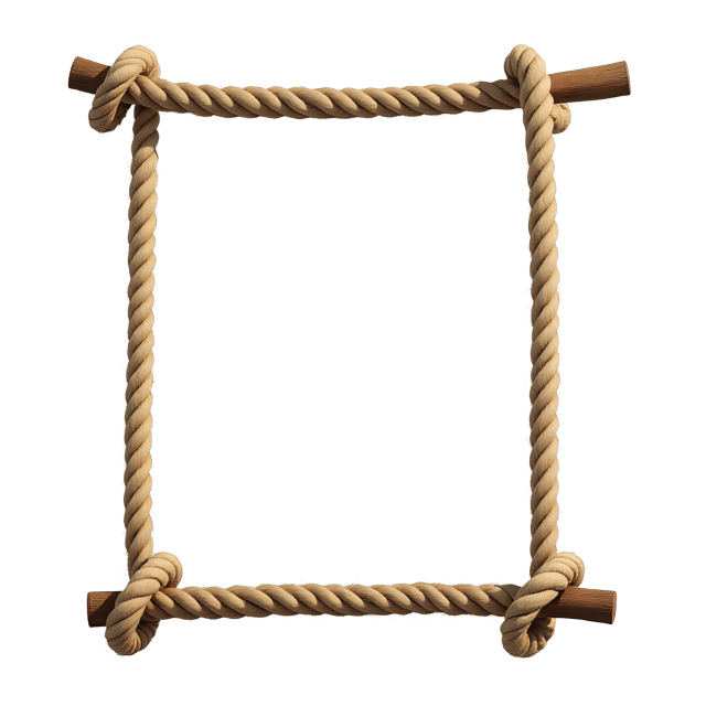 Free transparent PNG: Hanging Rope Frame PNG  Ideal for Decorative Frames  Creative Projects