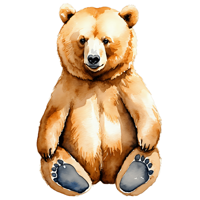Free transparent PNG: Watercolor Bear PNG – Transparent Background Gentle Illustration