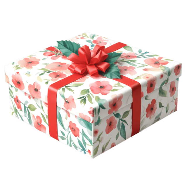 Free transparent PNG: Flowery Gift Wrap Transparent PNG for Elegant and Decorative Purposes