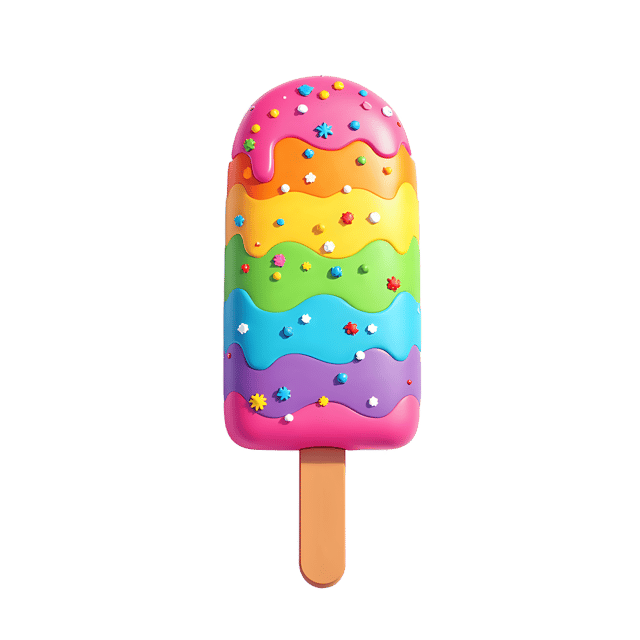 Free transparent PNG: Candy-Coated Ice Cream Bar with Rainbow Sprinkles  Sweet Treat Clipart, free download png