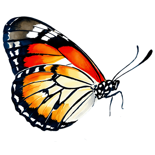 Free transparent PNG: Transparent Glasswing Butterfly Watercolor Illustration - PNG Clipart for Nature-Inspired Designs