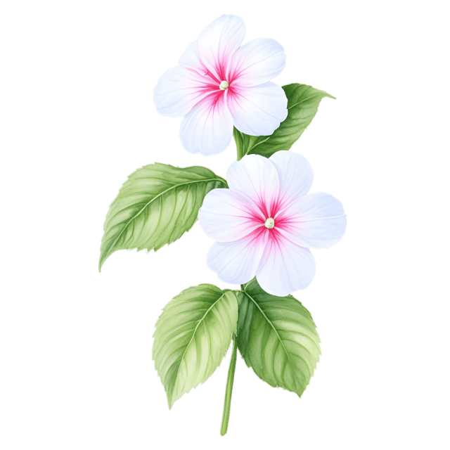Free transparent PNG: Impatiens Flower Transparent PNG Background for Botanical Art and Design