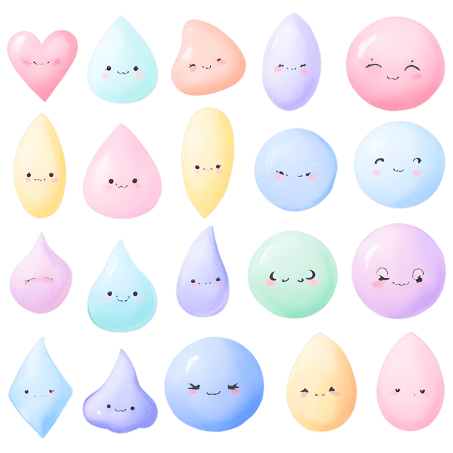 Free transparent PNG: Whimsical Shapes with Soft Pastels Transparent PNG Background for Artistic Projects