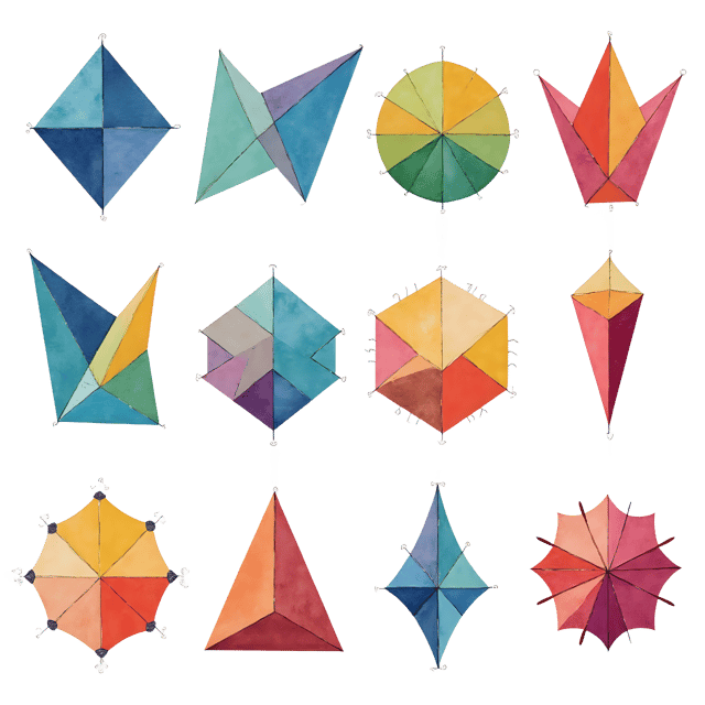 Free transparent PNG: Mathematical Figures in Colorful Surreal PNGs for Creative and Decorative Uses