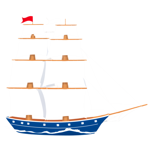 Free transparent PNG: Ship with Billowing Sails Under Blue Sky PNG Illustration for Nautical and Travel Themes
