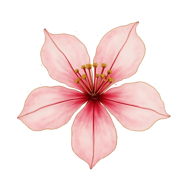 Free transparent PNG: Single Bloom Accent with Gold Flake  Elegant Floral Clipart, Free PNG Download