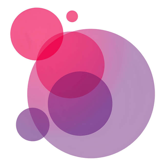Free transparent PNG: Abstract Art with Intersecting Circles in Vibrant Pink and Purple