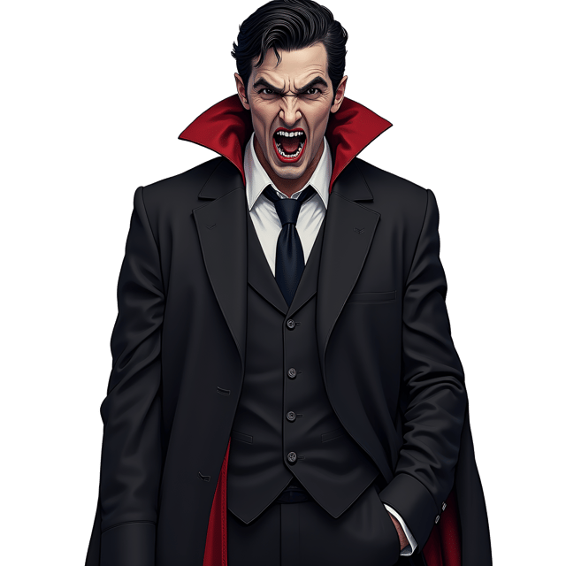 Free transparent PNG: Mysterious Vampire Clipart with Fangs and Dark Cape