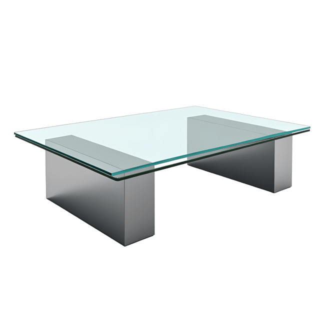 Free transparent PNG: Rectangular Glass Coffee Table with Mirrored Surface - Transparent Background PNG