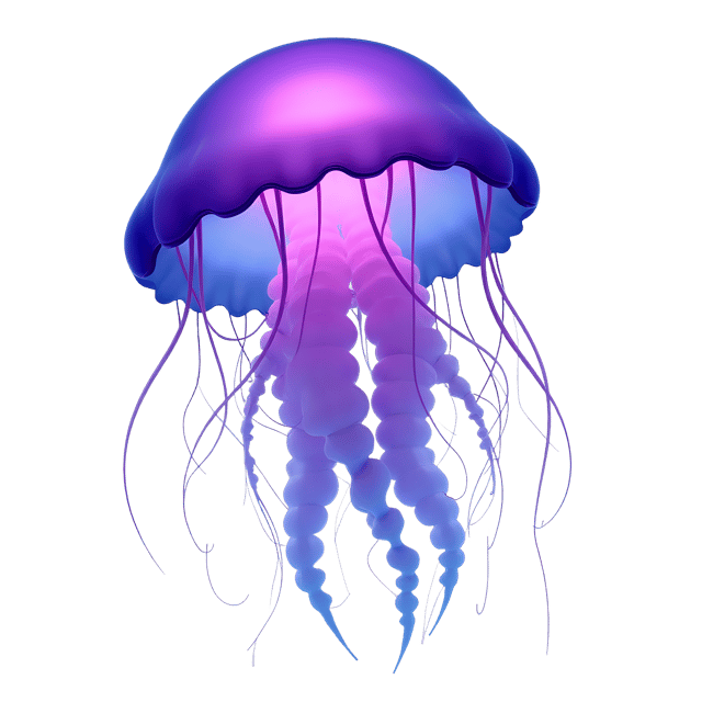 Free transparent PNG: Glowing Purple Jellyfish PNG with Transparent Background