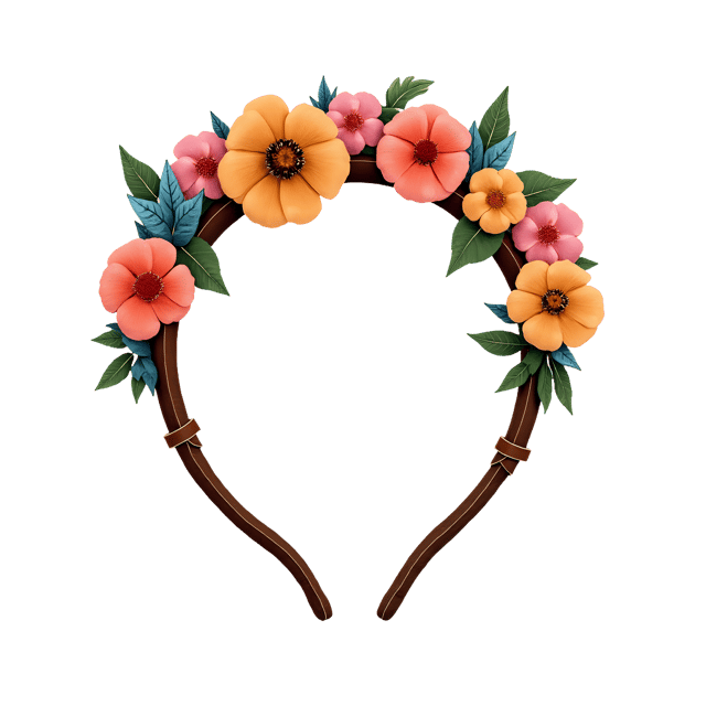 Free transparent PNG: Floral Headband with Woven Leather Cord  Nature-inspired Fashion Clipart, free png download