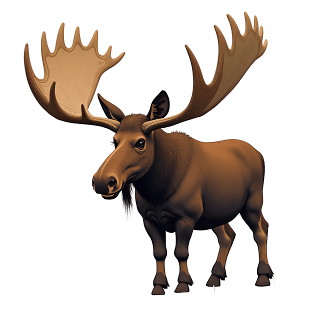 Free transparent PNG: Moose Cartoon Character Design for Kids and Nature-themed Projects