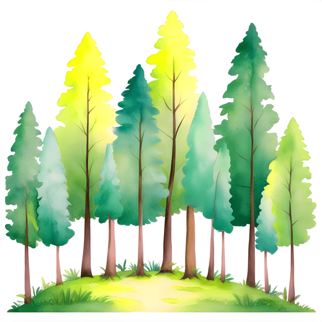 Free transparent PNG: Surreal Forest Morning Glow PNG Illustration for Nursery and Craft Projects