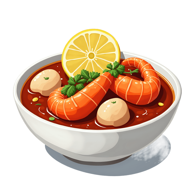 Free transparent PNG: Seafood Stew with Lemon Wedge  Free PNG Download for Recipe and Decorations