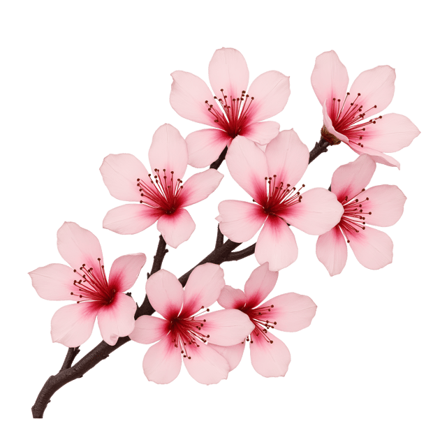 Free transparent PNG: Felt-tip Drawing of Blooming Cherry Blossom with Transparent Background