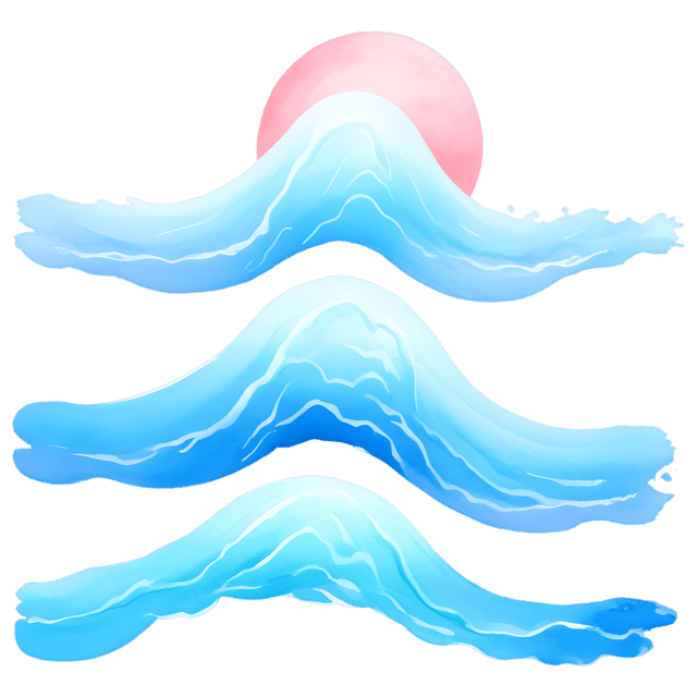 Free transparent PNG: Soft Pastel Waves with Transparent Background PNG Art for Decorative and Creative Use