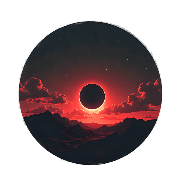 Free transparent PNG: Eclipse in Sky with Red Glow  Space Theme Clipart, free png download