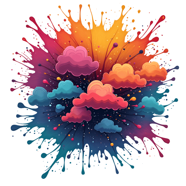 Free transparent PNG: Surreal Color Harmony Illustration with Clashing and Merging Tones