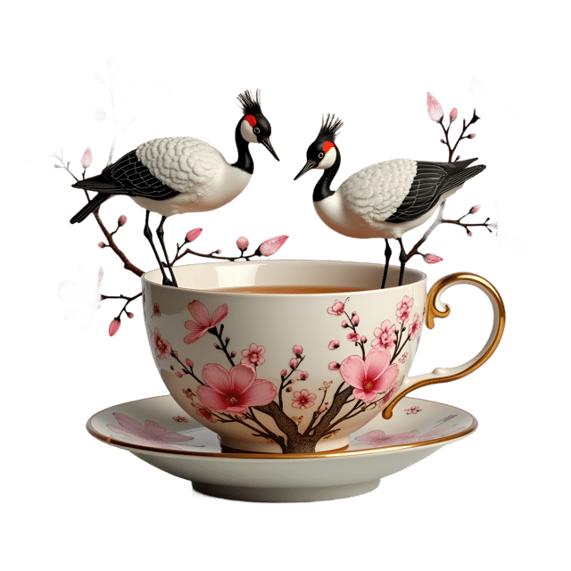 Free transparent PNG: Chinoiserie Bird Tea Cup  Exquisite Oriental Design Clipart, free png download