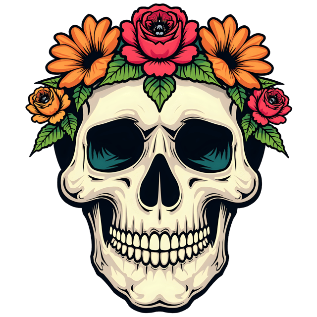 Free transparent PNG: Floral Skull PNG with Transparent Background for Unique Art and Design