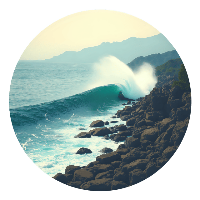 Free transparent PNG: Wave Crashing Against Rocky Shore Transparent PNG