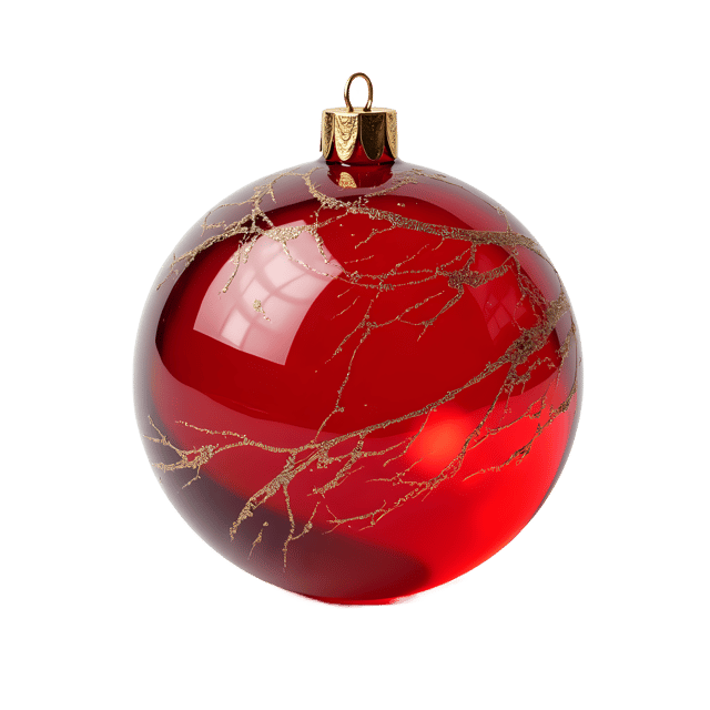 Free transparent PNG: Red Glass Ornament with Metallic Veins  Elegant Christmas Clipart, free downloadable png