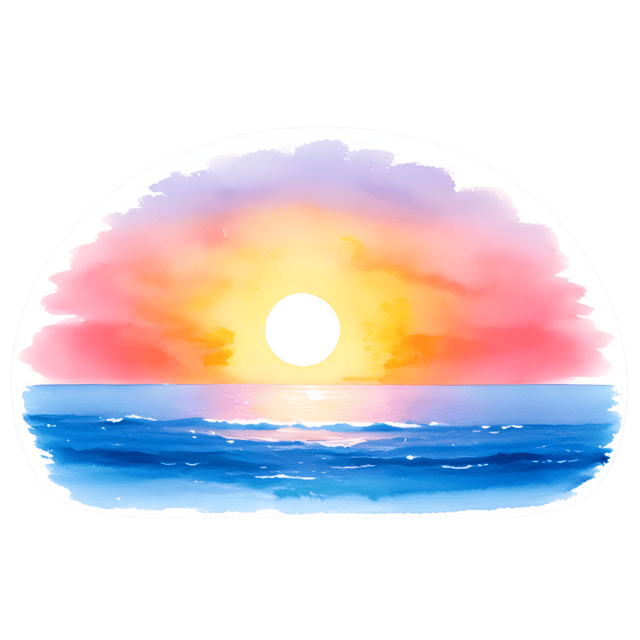 Free transparent PNG: Sunset Over Coastline PNG with Transparent Background for Coastal Art and Design