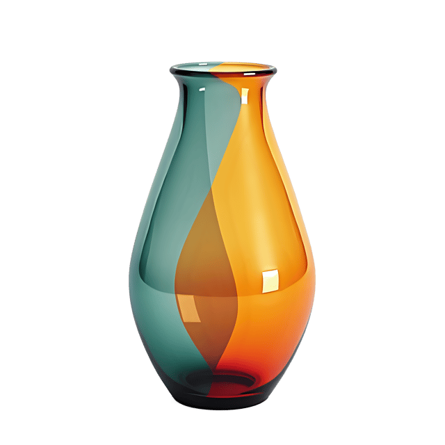 Free transparent PNG: Vintage Glass Vase with Geometric Shapes PNG Transparent Background