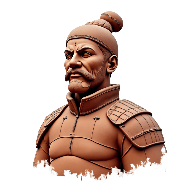 Free transparent PNG: Terracotta Warrior Sculpture PNG with Realistic Features and Original Paint Traces