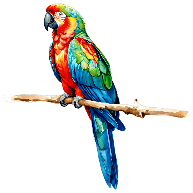 Free transparent PNG: Transparent Watercolor Macaw Illustration - Gentle Clipart for Artistic Projects