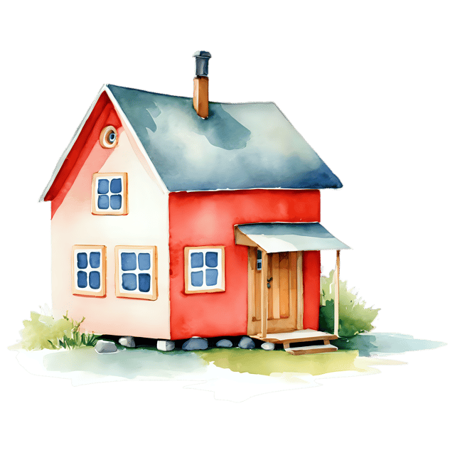 Free transparent PNG: Watercolor Tiny House PNG – Transparent Background Gentle Illustration