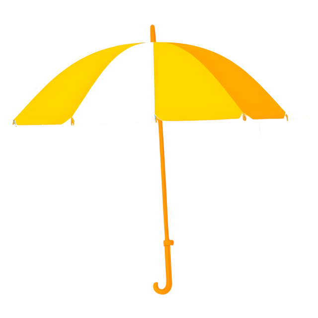 Free transparent PNG: Beach Umbrella PNG under Bright Sunny Sky with Transparent Background for Creative Use